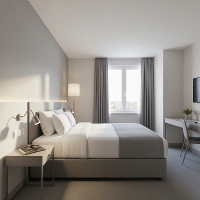 Clean, modern, and budget-friendly hotel room interior